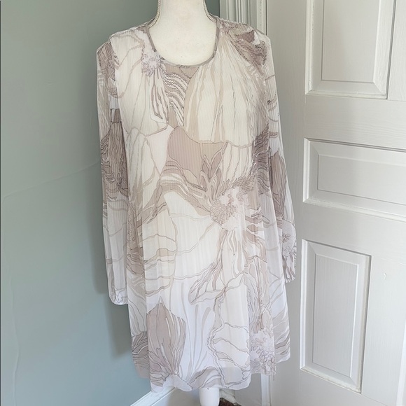 Aritzia Wilfred Daydreamer Mini Floral Sheer Long Sleeve Dress Size Medium - Picture 1 of 6